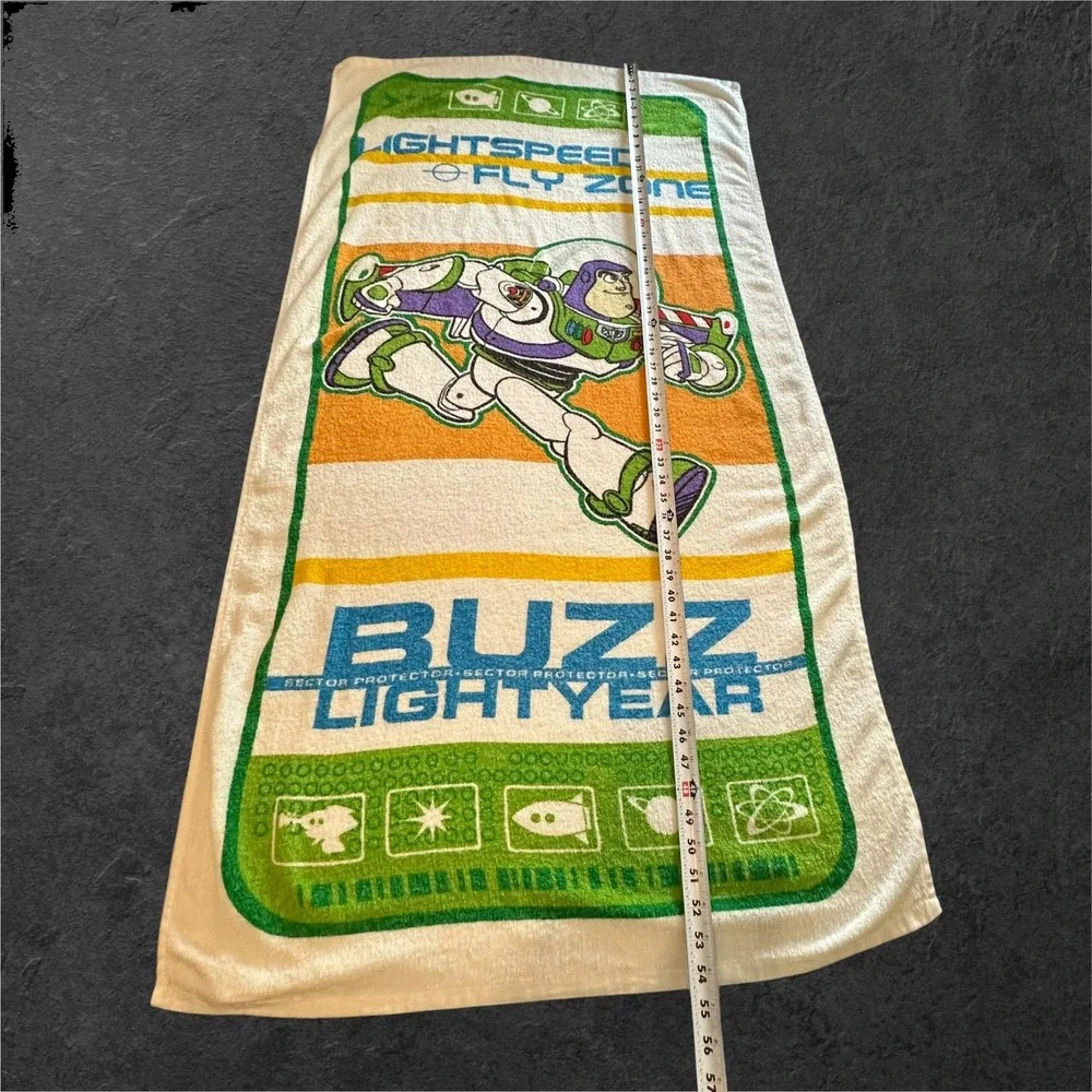 Vintage Y2K Disney Buzz Lightyear Toy Story Beach Towel Lightspeed EUC